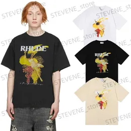 メンズTシャツstrtwearダンスガールグレープTシャツ男性女性高品質の抽象プリントカップルトップTファッション高品質TシャツT240325