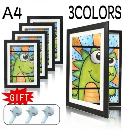 Рамка DIY Art Photo Frames Flipup A4 Простая вешалка для плакатов Магнитная фоторамка большой емкости Украшение стены Детская рамка для рисования