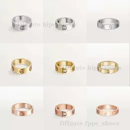 Classic design fashion style love titanium steel ring with diamonds three colors holiday gift party birthday gift for women