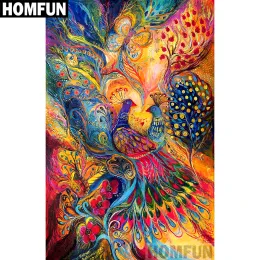 Stitch HOMFUN Full Square/Round Drill 5D DIY Diamond Painting "Color peacock" Embroidery Cross Stitch 5D Home Decor Gift A01802