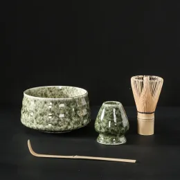 Quadro 4 pçs japonês matcha conjunto seguro bambu batedor colher de chá conjuntos interior loja bebidas ferramentas chá acessórios presentes aniversário