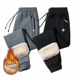 Zimowe mężczyźni ciepłe feelce spodnie męskie gęste spodnie joggery spodnie spodnie spodnie spodnie męskie jesienne sporne spodnie termiczne męskie 41SJ#