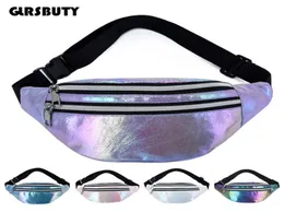 2020 Holographic Fanny Pack Hologram Waist Bag Laser PU Beach Traverl Banana Hip Bum Zip Waistbags Women Belt Bag for Girls6425312