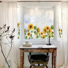 Adesivi per finestre 1 pezzo Adesivo in vetro a tema floreale PVC Adsorbimento elettrostatico Girasole Modello a tulipano Pellicole decorative per la casa