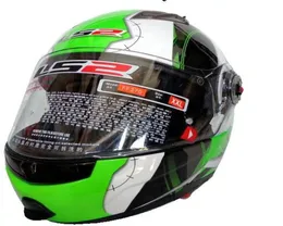 LS2 FF370 Casco da moto Casco Full Face Motocross UnDrape Face Moto Racing Off Helmet Road White Green Universe Color99933292