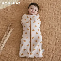 Baby-Schlafsack born Baby Swaddle ärmelloser Schlafsack Sommer dünn 100 % Baumwolle weich 2-Wege-Reißverschluss Windel-Wickeltasche 240311