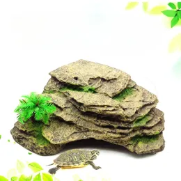 Decor Aquarium Decoration Resin Tortoise Climbing Platform Tortoise Supplies Large Suntan Terrace Ladder Cave Reptile Shelter