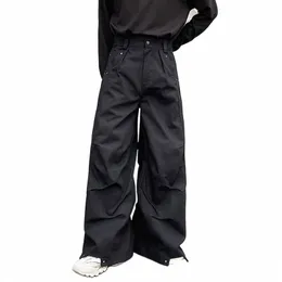 iefb Pantaloni da uomo Darkwear Pieghe Pantaloni larghi a gamba larga Trend 2023 Colore solido Nuovo autunno Fi Pocket Maschio giapponese 9A5642 i4fT #
