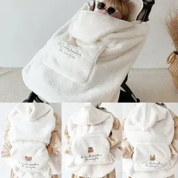 Coral Fleece Stroller Cover Embroidery Bear Bunny Winter Windproof Kids Nails Infant Nap Dark Acilt Swaddle Wrap 240311