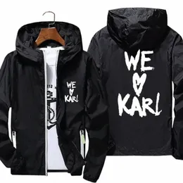 우리는 Karls Hooded Mens 스트리트웨어 재킷 얇은 반사 선 스크린 파일럿 윈드 브레이커 스포츠 코트 대형 남자 티셔츠 l4b7#