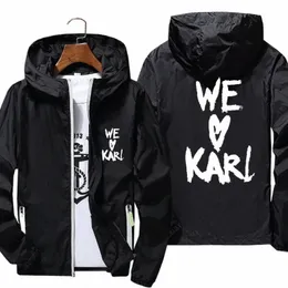 we Love Karls Hooded Mens Streetwear Jacket Thin Reflective Sunscreen Pilot Windbreaker Skin Sports Coat Oversized Men t shirt l4b7#