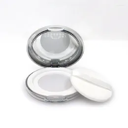 Förvaringsflaskor 5g färgglada ultra tunn runda påfyllningsbara puff bärbara kosmetiska förpackningslådor tom plastlös pulverfodral med spegel