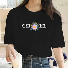Men's T-Shirts Letters CHEL Perfume Printed Brand T-Shirt High Quality Summer Casual Sports T-Shirts Woman Luxury Designers O Neck Clothing T240325