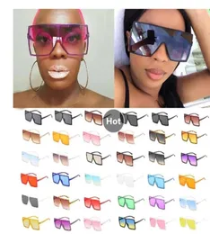 Whole 34 Colors One Piece Square Sunglasses For Women Men Vintage Oversized Gradient Sun Glasses Female Elegant Shades Uv4005583819