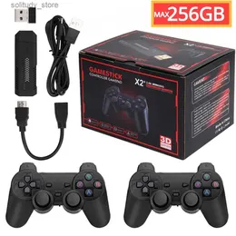 Jogadores de jogos portáteis 256G 58000 Jogos GD10 Plus Game Stick 4K HD Video Game Console 2.4G Double Wireless Controller Game Stick para N64 / P / 1 / GBA Q240326