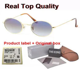 Brand designer 3547 Oval sunglasses men women High quality Metal Frame gradient Glass lens fashion glasses eyewear with Retail cas3980949