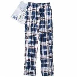 Nanjiren pijama masculino calças de dormir venda quente fino 100% cott bottoms masculino casual casa calças anti-mosquito pijamas calças p74c #