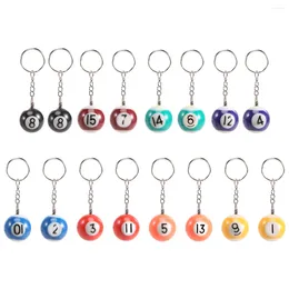 Chaveiros Colorido Bola de Bilhar Chaveiro Conjunto 16 Pcs Mini Magic Chaveiro Bolas Eightball Billar Billiards Chains Acessórios