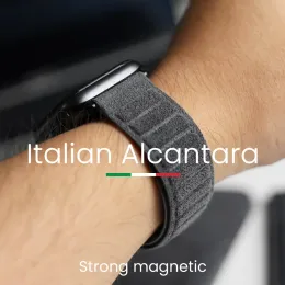 Hüllen Magnetisches Alcantara-Armband für Apple Watch Band 45 mm 44 mm 41 mm 49 mm Wildleder Smartwatch-Zubehör für Iwatch 8 7 6 5 Se