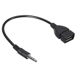 CAR AUX CANVERTION USB CABLE CD PLAYER MP3 Cable 3.5mm Audio Round Head على شكل T للاتصال بالقرص U.