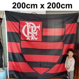 Tillbehör Big Size Flag från Brasilien Clube de Regatas do Flamengo Rj Size Christmjuorationer för hemflaggbanare gåvor