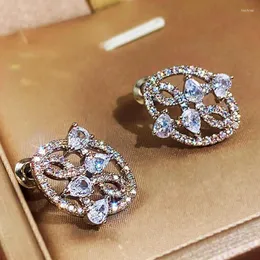 Stud Küpeler Caoshi Mizaç Kadınları Shinning Crystal Narin Tasarım Düğün Aksesuarları Şık Yıldönümü Hediye Takı