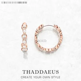 Hoop Huggie Rose Gold Creole Round Edge Earrings With European Style Glam Trendry Exquisite SMEEXKE WOMENS Gift 925 Sterling Silver 24326