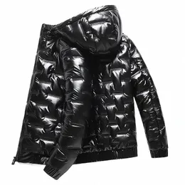 Noneair Herren Dicke Warme Glänzende Schwarze Jacken Outwear Herrenbekleidung Winter Mit Kapuze Parkas Männer Windjacke Fi Thermal Mäntel Q0cB #