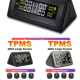 Aggiorna il sistema di monitoraggio dell'allarme della pressione dei pneumatici del veicolo TPMS intelligente. 4 sensori esterni Visualizza l'avviso di temperatura della pressione dei pneumatici intelligente solare