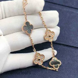 Van Jewelrys Cleef Four Leaf Clover Bracelet Designer Bracelets 925 Sterling Silver Necklace Female Rose Gold Lucky Birthday QL0C