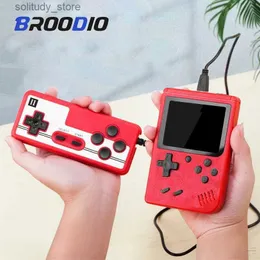 Portable Game Players Broodio Retro portable mini handheld video game console with built-in 400 vintage mini handheld game players 3.0-inch childrens games Q240326