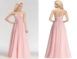 Sexiga riktiga bilder rosa 2019 Ny ankomst Billiga brudtärklänningar Spaghetti Rems Backless Wedding Guest Prom Evening Wear Dress 9972934