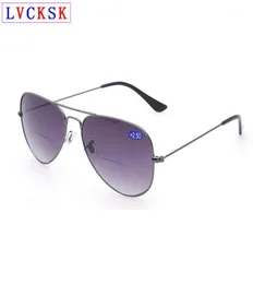 Occhiali da sole unisex pilota di lettura bifocale occhiali da uomo che guardano vicino a lenti a gradiente di goggle presbiopico invio caso L314201534