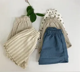 LZL Yeni Kore INS Bebek Çocuk Kız Kız Şort Unisex Kızlar İlkbahar Yaz Boys Polka Dot Pamuk Şort Pantolon 580 Y28555543