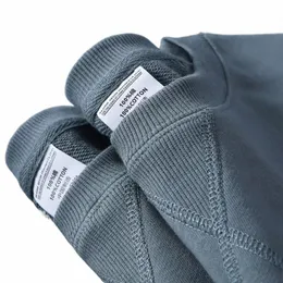 380g 13.4oz pesante puro cotone solido girocollo Morandi maglione in spugna autunno e inverno nuovo sciolto versatile tendenza superiore y3u4 #