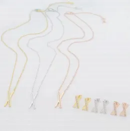 Collana croce placcata oro 18 carati di alta qualità con diamanti Orecchini firmati Collana per sempre Bracciali moda per donne e ragazze Gioielli per il giorno delle nozze Regalo per donne