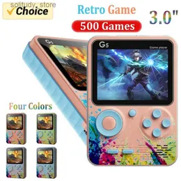 Taşınabilir Oyun Oyuncuları G5 Retro 500 Klasik Oyun İle Retro Handheld Konsol 3.0 inç ekran Taşınabilir Oyun Tahtası Macaron Renk 1020mAh Şarj Edilebilir Pil Q240327