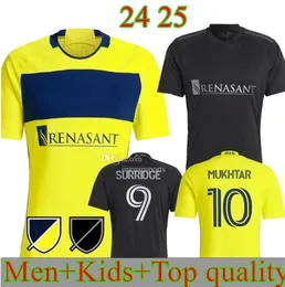 2024 Maglia da calcio MLS Nashville SC The Kit Man Major League24 25 Maglia da calcio Primaria Home Giallo Away Man In Black SURRIDGE MUKHTAR BOYD MOORE