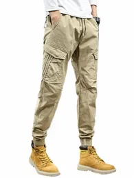 2023 nuova primavera estate multi-tasche pantaloni cargo uomo streetwear slim fit pantaloni casual pantaloni maschili stretch cott O6i6 #