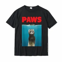 Paws Ferret Funny T-Shirt Parodi Gelincik Lover Hediyeler Fitn Sıkı Üstler Erkekler İçin Tees Yeni Gelecek Pamuk Üst T-Shirts Baskı 061F#