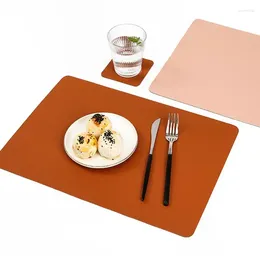 Fönsterklistermärken placemat läder rektangulär hemrestaurang dubbelsidig hushållsverktyg bordsmatta multikolor valfritt västerländsk mat el