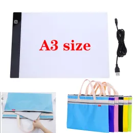 Costure -se o comprimido de almofada leve de tamanho A3 grande com bolsa de lona para 5D Diamond Painting Bordery Tools Acessórios Três níveis diminuídos