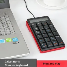 Calculadoras 2 em 1 calculadora Teclado numérico com exibição LCD com fio 12digits Escola de escritório Mini -número digital de números digitais teclado