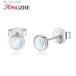 Charm Toshiba Blue Opal 925 Sterling Silver Korean Womens Small Stud Earrings Fashion Jewelry Giftsc24326