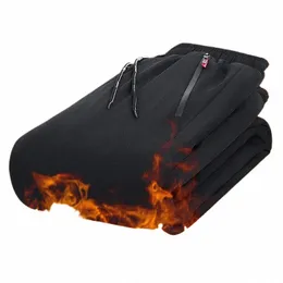 Inverno sweatwear homens de pelúcia grosso velo sweatpant calças casuais à prova dwindproof água à prova de vento quente cott calças pato para baixo calças térmicas h24h #