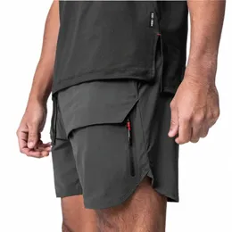 Man Sport Shorts Mężczyznę Sportswear Fi Shorts Szybkie suszące dno plażowe Summer Gym Fitn Training Jogging Krótkie spodni E5c5#