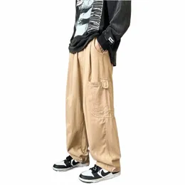 캐주얼 바지 남자 일본식 세련된 S-3XL화물 바지 디자인 멀티 포켓 레트로 아메리칸 Pantales fi baggy streetwear p1lb#