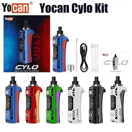 YOCAN CYLO Eタバコキットワックス蒸気剤C4-DEプラスコイルOLEDディスプレイ1400MAH VAPEペンキットハーブ気化器100％本物