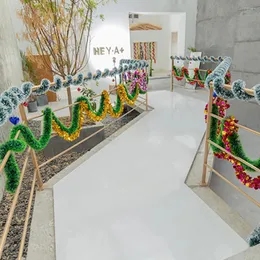 Декоративные цветы Рождественский венок Украшение Роскошная гирлянда для камина для радостных торжеств Реалистичный внешний вид