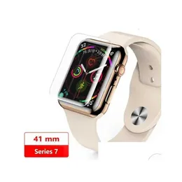 Cell Phone Screen Protectors Uv Tempered Glass Sn Protector For Apple Watch Series 7 6 5 4 3 2 1 38Mm 41Mm 45Mm 42Mm 40Mm 44Mm Fl Gl Dh3Tv